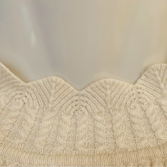 Lefix Collection LUXURY Fall Ivory Cream White Stretch Sweater Top XS 0 2 4 NEW - Picture 6 of 8